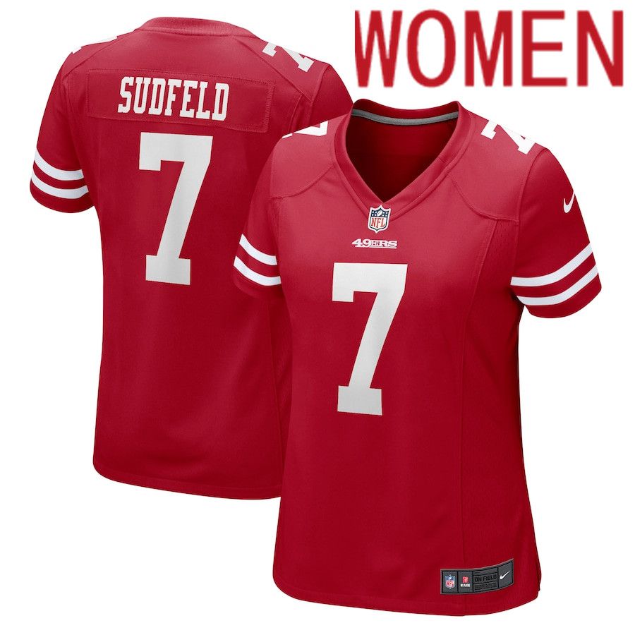 Women San Francisco 49ers #7 Nate Sudfeld Nike Scarlet Game NFL Jersey->women nfl jersey->Women Jersey